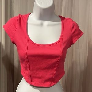 Pink Cropped Tee- Shein
